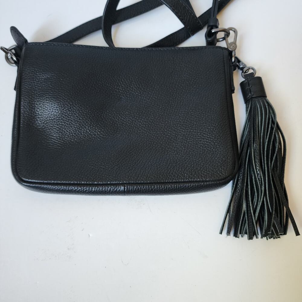 Harley Davidson Purse Crossbody Shoulder Hip Bag Handbag Black Leather Tassel - Picture 5 of 16